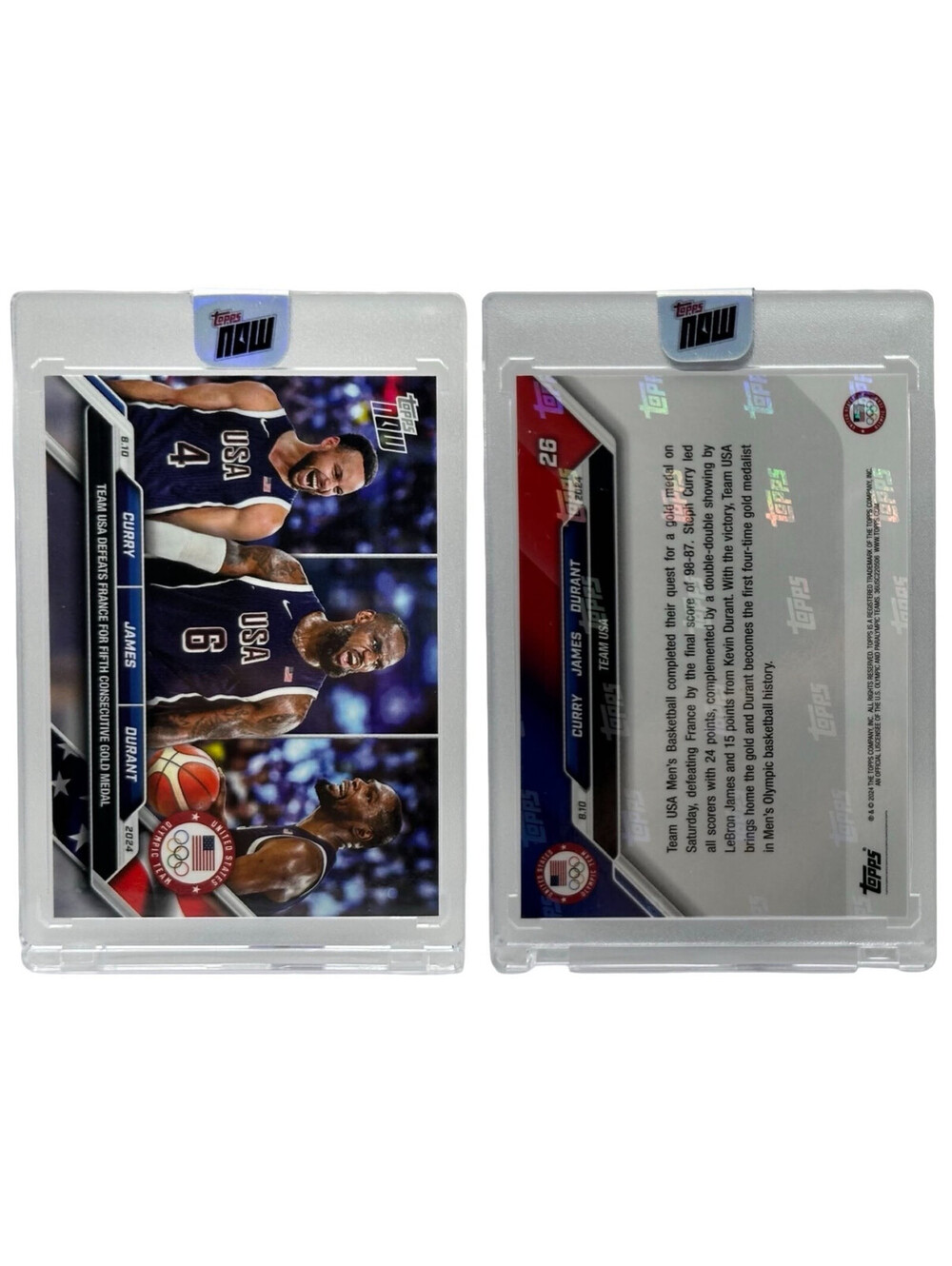 2024 Topps Now Olympic #26 Curry /James/ Durant Gold Medal (White Logo)